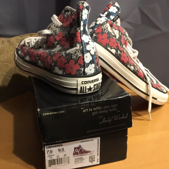 Converse Shoes Andy Warhol 95 Brake Light Floral Nib Poshmark